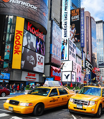 New York traffic in Times Square